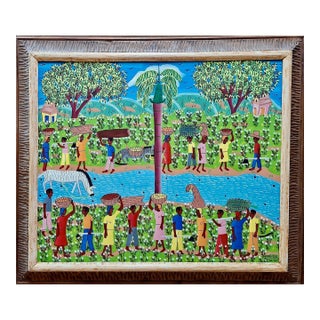 A Haitian Country Scene, by J. Mesidor For Sale