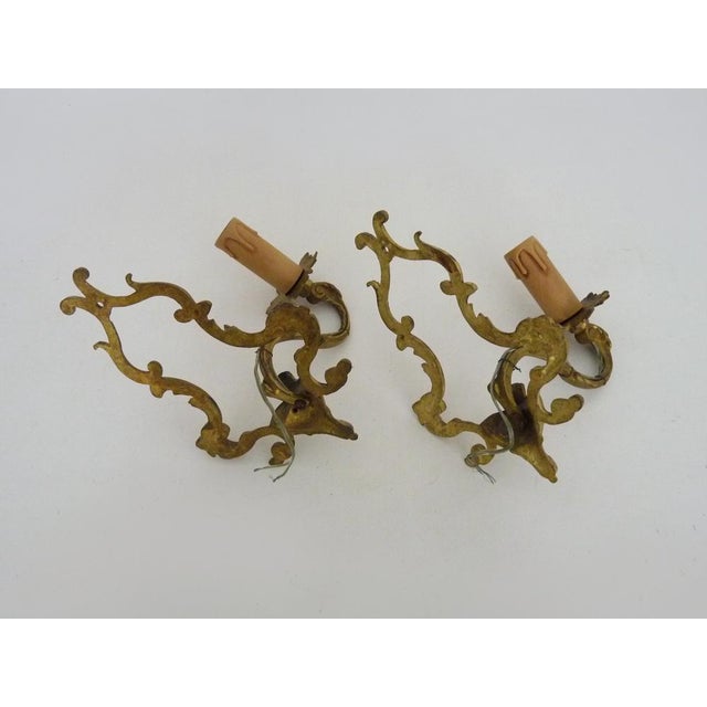 Vintage Bronze Wall Sconces, 1950s, Set of 2 For Sale - Image 10 of 11