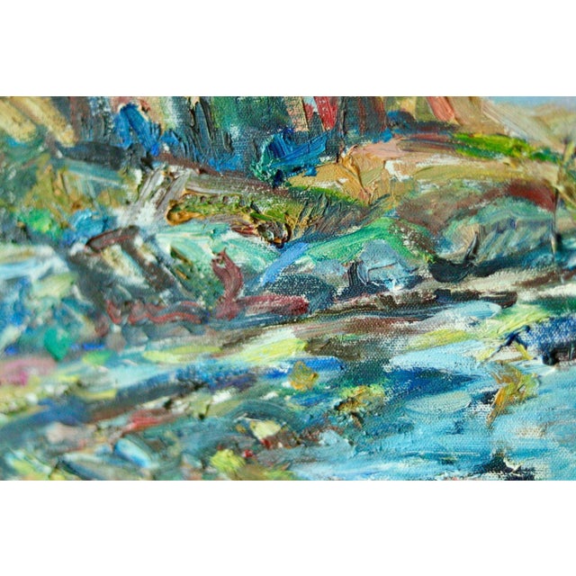M-B Swömbom-Backman, Vivid Coastline, Mid-20th Century, Oil on Canvas, Framed For Sale - Image 4 of 11