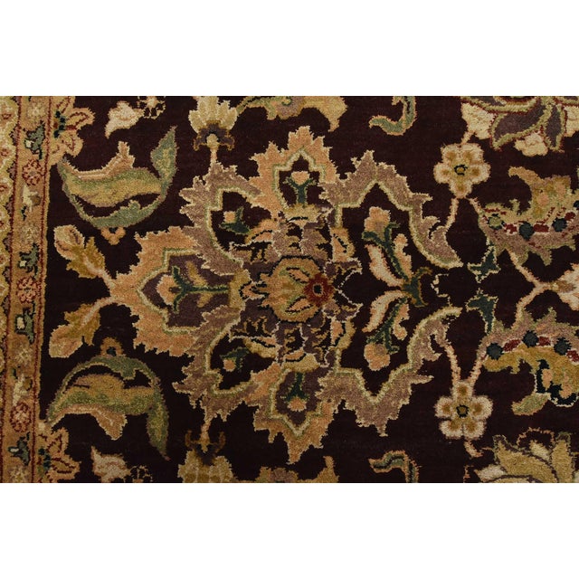 Agra Rug 8’10” X 12’4” Brown Wool Traditional Hand-Knotted Oriental Carpet For Sale - Image 10 of 15