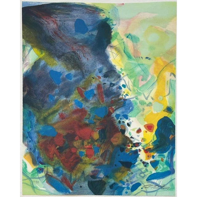 Chu Teh-Chun, Blue Season (Plate VII), 2006, Lithograph For Sale - Image 4 of 4