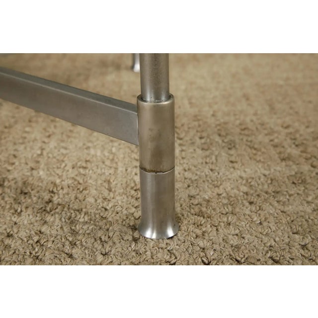 Pair of Mid-Century Brass & Steel Side Tables in the Manner of Maison Jansen For Sale - Image 17 of 18