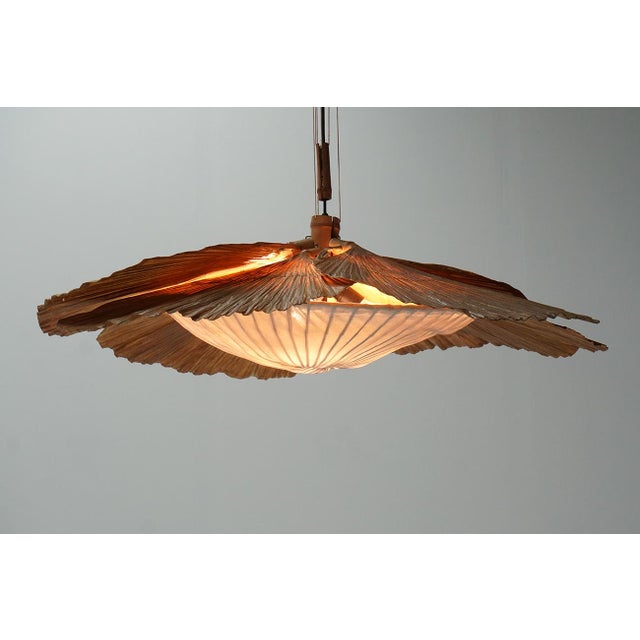 Large Uchiwa Series Hana I Chandelier by Ingo Maurer for Design M, Germany, 1970s For Sale - Image 11 of 14