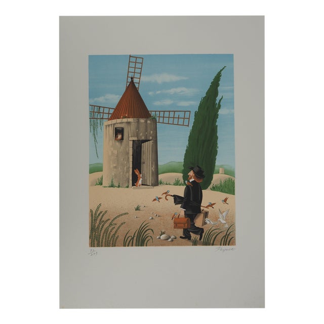 Raymond Peynet, The Mill, Original Lithograph For Sale