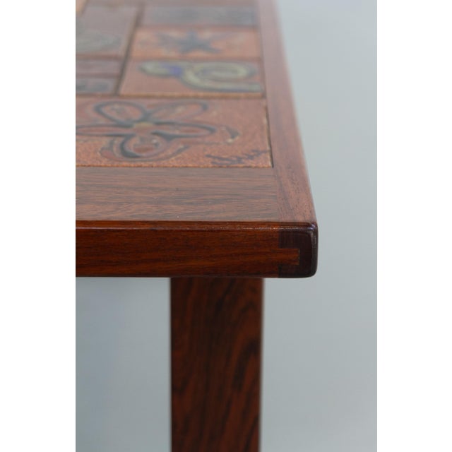 Ceramic Danish Rosewood Coffee Table with Ceramic Tiles by Tue Poulsen, 1970s For Sale - Image 7 of 18