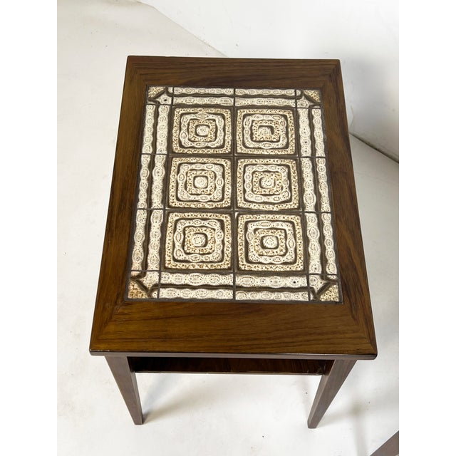 C. 1960s Danish Rosewood and Tile End Tables For Sale In Boston - Image 6 of 9