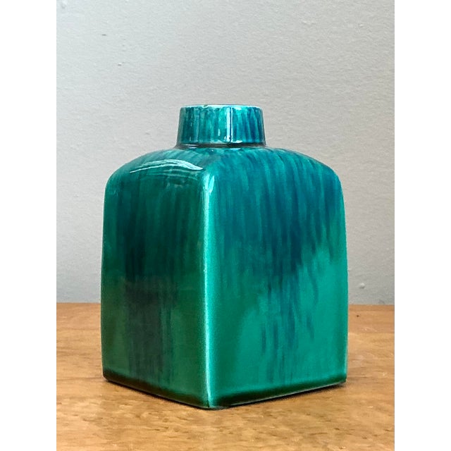 Vintage Drip Glazed Ceramic Vase For Sale In West Palm - Image 6 of 12