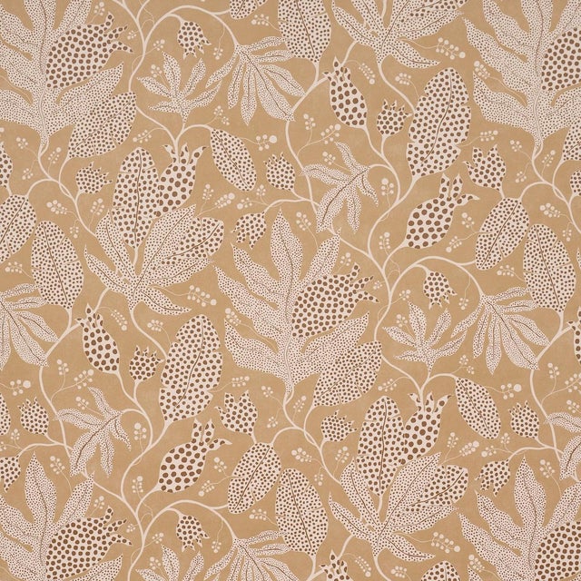 2020s Schumacher X Marian McEvoy Polka Dot Jungle Wallcovering In Caramel For Sale - Image 5 of 5
