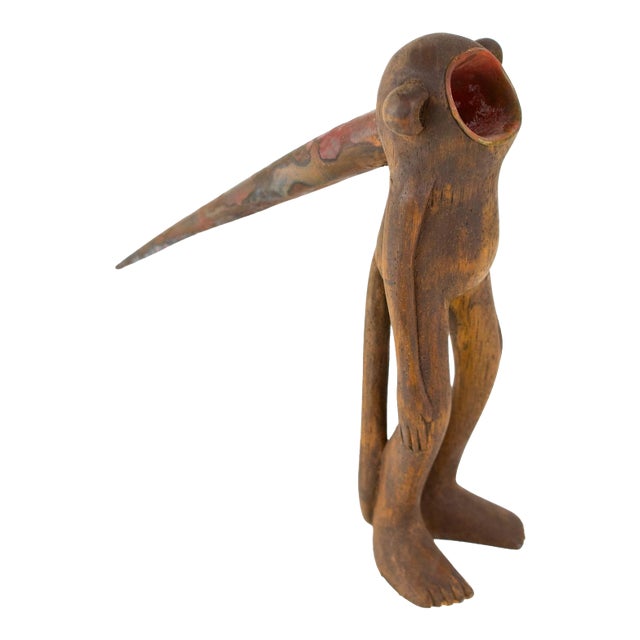 Postmodern Absctract Sculptural Form - Carved Wood and Copper For Sale