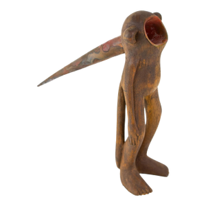 Postmodern Absctract Sculptural Form - Carved Wood and Copper