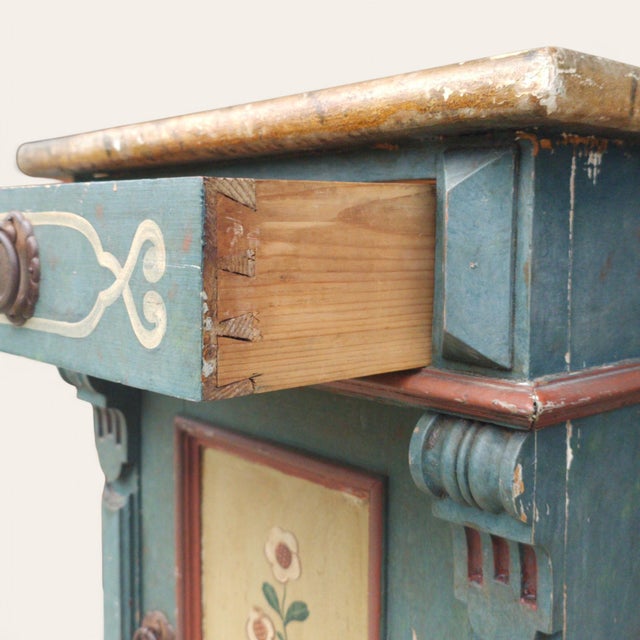 Late 19th Century Late 19th to Early 20th Century European Folk-Painted Cabinet For Sale - Image 5 of 9