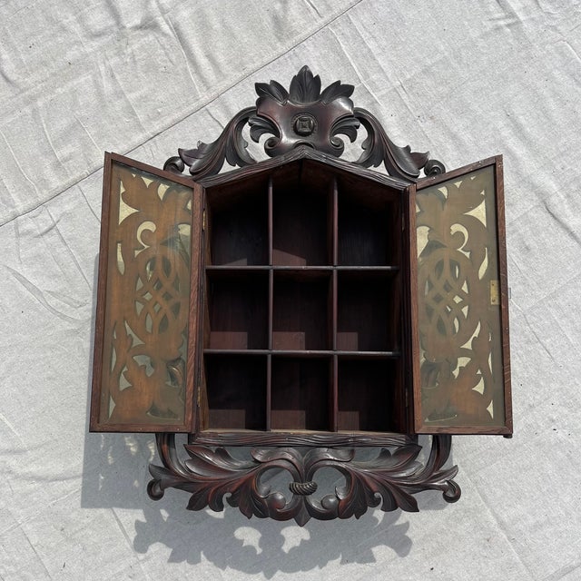 Rustic Late 19th Century Swiss Black Forest Wall Cabinet/Cupboard For Sale - Image 3 of 3