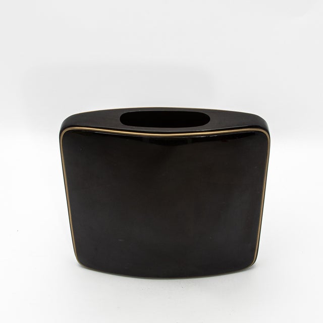 Vase in Black Shell With Brass Details by R&y Augousti For Sale In Los Angeles - Image 6 of 10