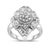 This stunning 14k white gold cocktail ring is inlaid with 7/8 carats of beautiful, natural diamonds. The central cluster...