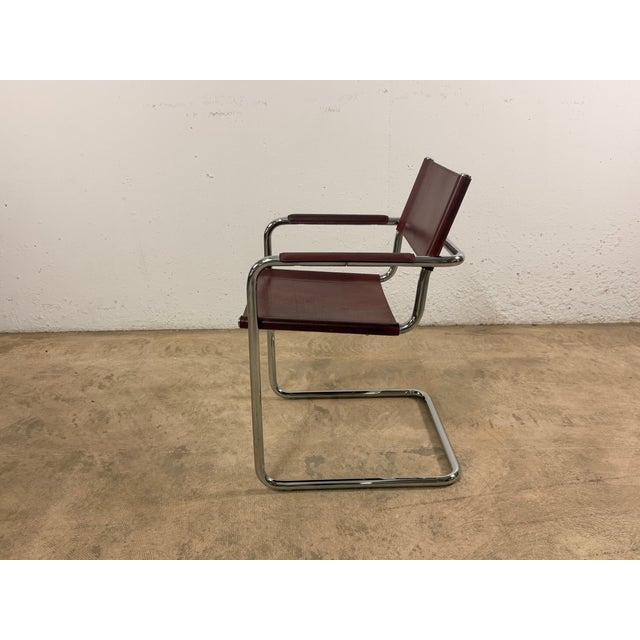 MG5 Cantilever Chair in Leather by Mart Stam for Matteo Grassi, 1970s, in Good conditions. Designed 1920 to 1949 This...