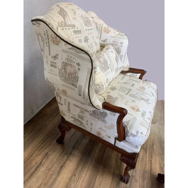 Pair Taylor King French Country Ornate Wingback Chairs & Ottoman W Tommy Bahama Style Chairish