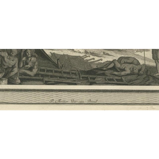 18th Century Pieter Mortier, Death of Absalom and the Head of Sheba Over the Wall, Pieter 1700, Engraving For Sale - Image 5 of 12