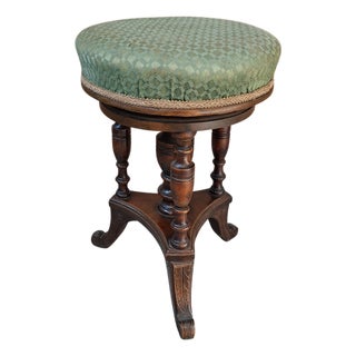 Antique Walnut Piano Stool with Screws, Early 1900s For Sale