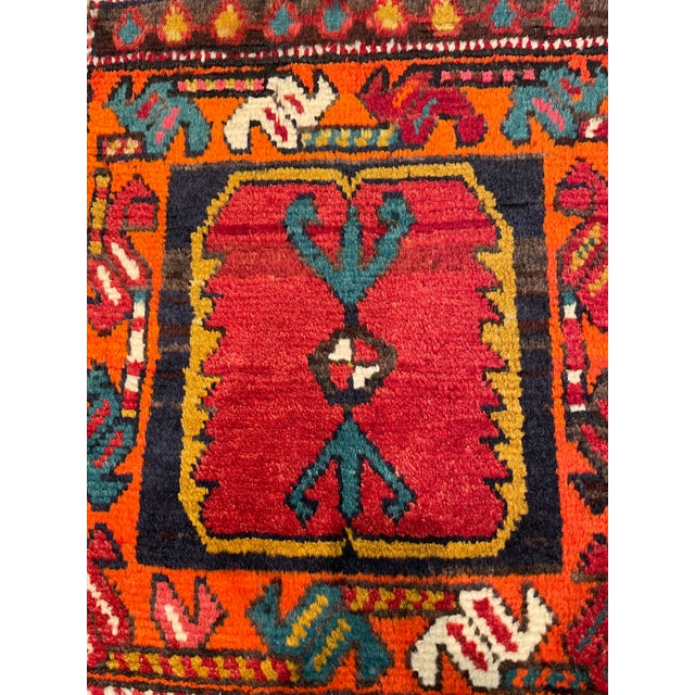 1990s Handwoven Persian Hamedan Area Rug 1'8" X 2'0"