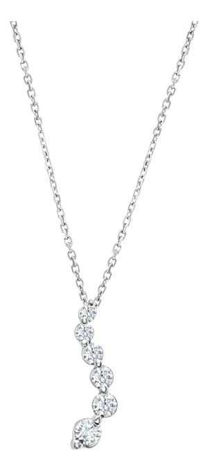 Journey Diamond Pendant .40cttw 14k White Gold 16"