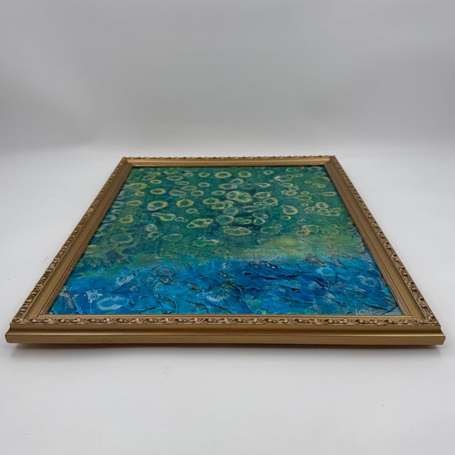 Emerald Laura Clisset “Night of Revelation” Original Mixed Media Abstract Painting For Sale - Image 8 of 12