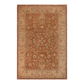 1990s Bohemien Ziegler Brown Tan Hand-Knotted Wool Rug - 9'11'' X 13'5'' For Sale