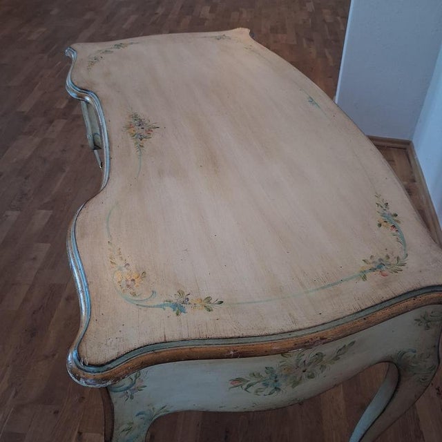 Louis XV Style Hand-Painted Lady's Writing Desk in Beech, France, 1930s For Sale - Image 16 of 18