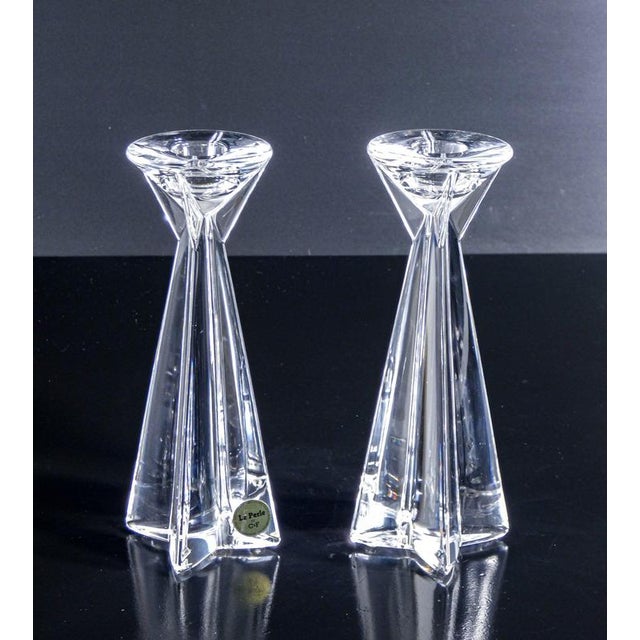 Crystal Table Candlesticks by Le Perle for C&F, Set of 2 For Sale - Image 8 of 14