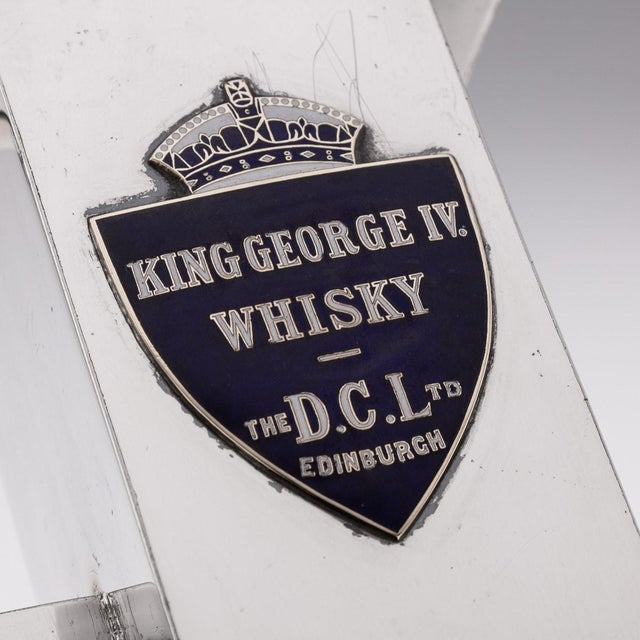 20th Century Art Deco Silver Plated & Enamel Water Jug from King George IV Whisky , 1920s For Sale - Image 9 of 18