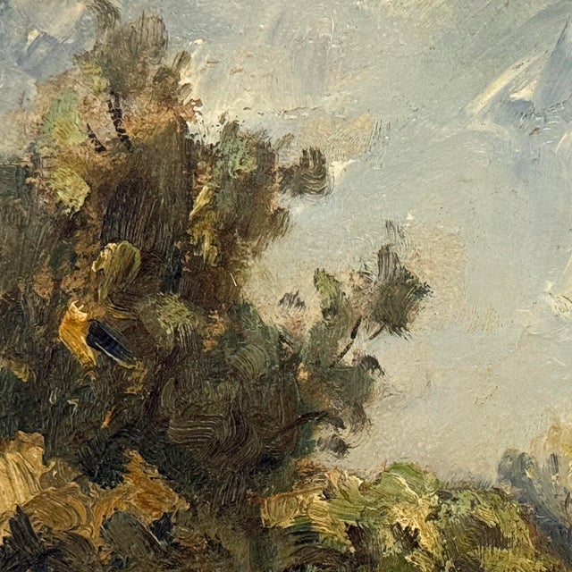 Framed Oil Painting on Panel by Lucien Dasselborne (1873–1962) 'Country Road to a Farmstead' For Sale - Image 12 of 17