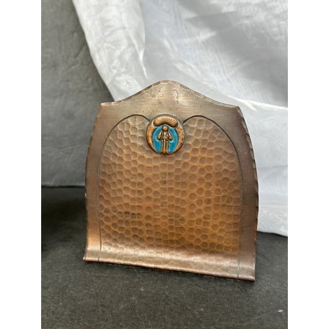 Hammered Copper Craftsman Studio Bookends For Sale - Image 4 of 12