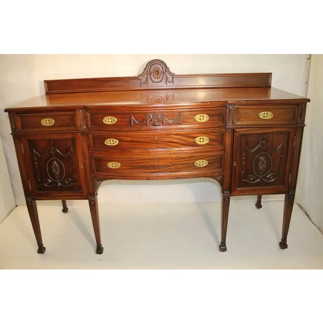Gorgeous Adams Style Solid Mahogany American Made Carved Sideboard/Server Exquisite Adams style sideboard/server/buffet...