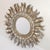 Mid-Century Modern 1970s Round Bohemian Sunburst Carved Wood Wall Mirror Distressed Silver Finish For Sale - Image 3 of 12