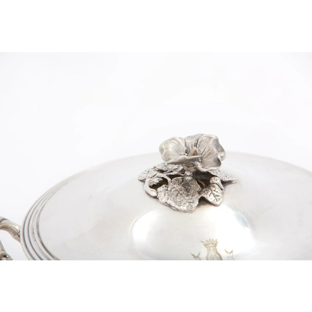 Vintage French Silverplate Covered Dish For Sale - Image 9 of 13