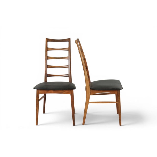 A complete set of six 1960s Danish rosewood "Lis" ladderback dining chairs by Niels Koefoed for Koefoeds Hornslet...