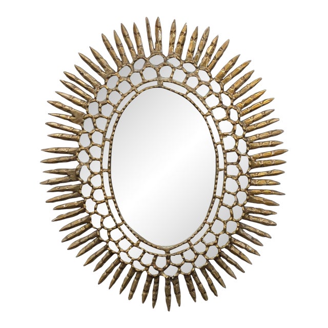 Antique Spanish Sunburst Mirror For Sale
