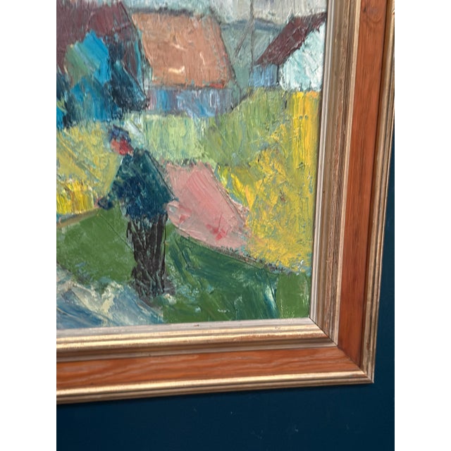Arnold William Pedersen, Farmhouses, 1960s, Oil on Canvas, Framed For Sale - Image 10 of 18