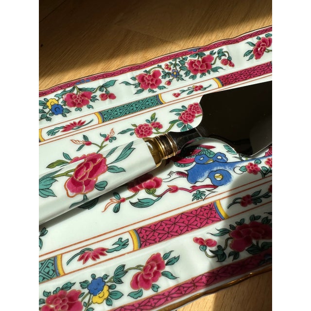 1900 - 1909 Antique Bernardaud Limoges of France Porcelain Serving Tray and Pastry Server For Sale - Image 5 of 11