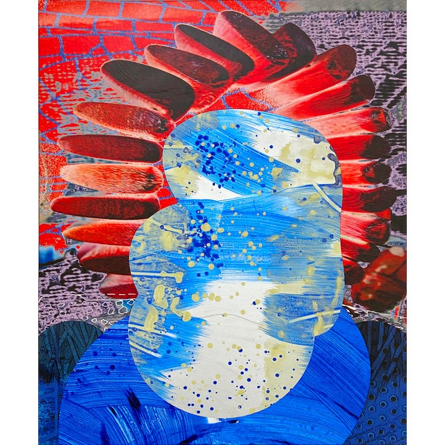 "Coral Crown" by Michael DesRosiers Abstract Mixed-Media on MDF Panel (2022) For Sale