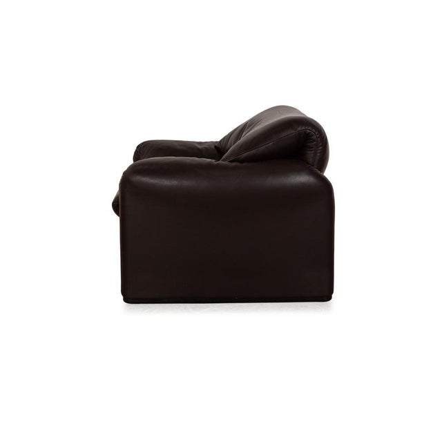 Maralunga Leather Armchair in Dark Brown from Cassina For Sale - Image 10 of 11