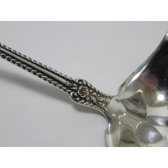 Metal Large Antique American Sterling Silver Punch Bowl Ladle by Gorham For Sale - Image 7 of 13