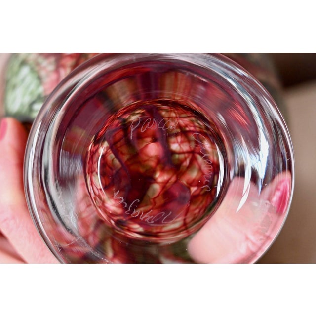 Green and Red Murano Glass Lamp Base, 1980s For Sale - Image 11 of 12