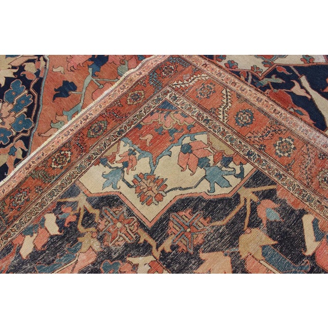 Textile Very Fine Antique Rug With Bold Geometric Medallion Design For Sale - Image 7 of 8