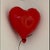 Contemporary Red Glossy Ceramic Heart Balloon Sculpture For Sale - Image 3 of 11