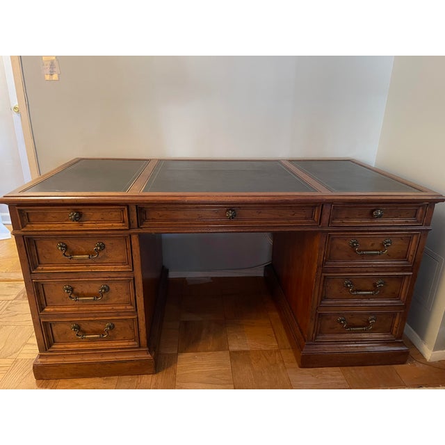 1960s Drexel Heritage Jr Executive Georgian Style Partners Desk For Sale - Image 11 of 12