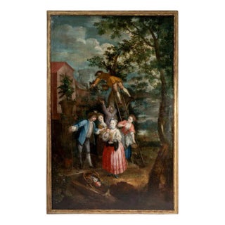 French Artist, Harvest, 18th Century, Oil on Canvas For Sale