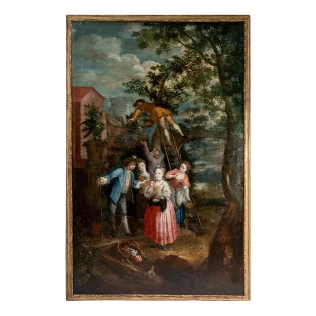 French Artist, Harvest, 18th Century, Oil on Canvas For Sale