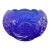 Vintage Fenton Cobalt Blue Pressed Glass Starburst Rose Bowl, Circa 1970s For Sale