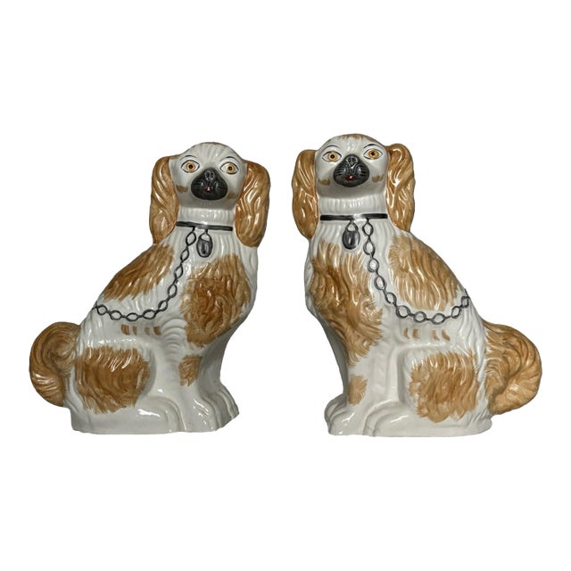 Antique Large Staffordshire Dog Pair For Sale