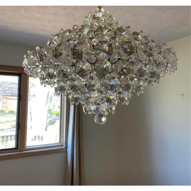 French Mid Century Modern Schonbek Crystal Chandelier Own a piece of rare amazing design chandelier 6 lights Then in...